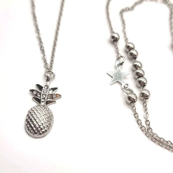 New PINEAPPLE STAR & SILVER BEAD anklet set - Picture 11 of 12